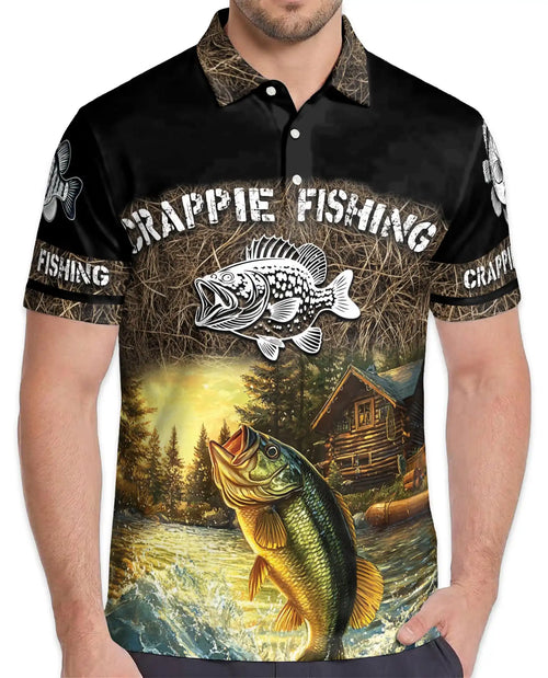 Crappie Fishing Polo Shirt - Lake Cabin Angler Style | Netecom