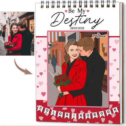 Custom Photo Coloring Book for Couples, Personalized Love Memory Gift