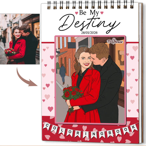 Custom Photo Coloring Book for Couples, Personalized Love Memory Gift