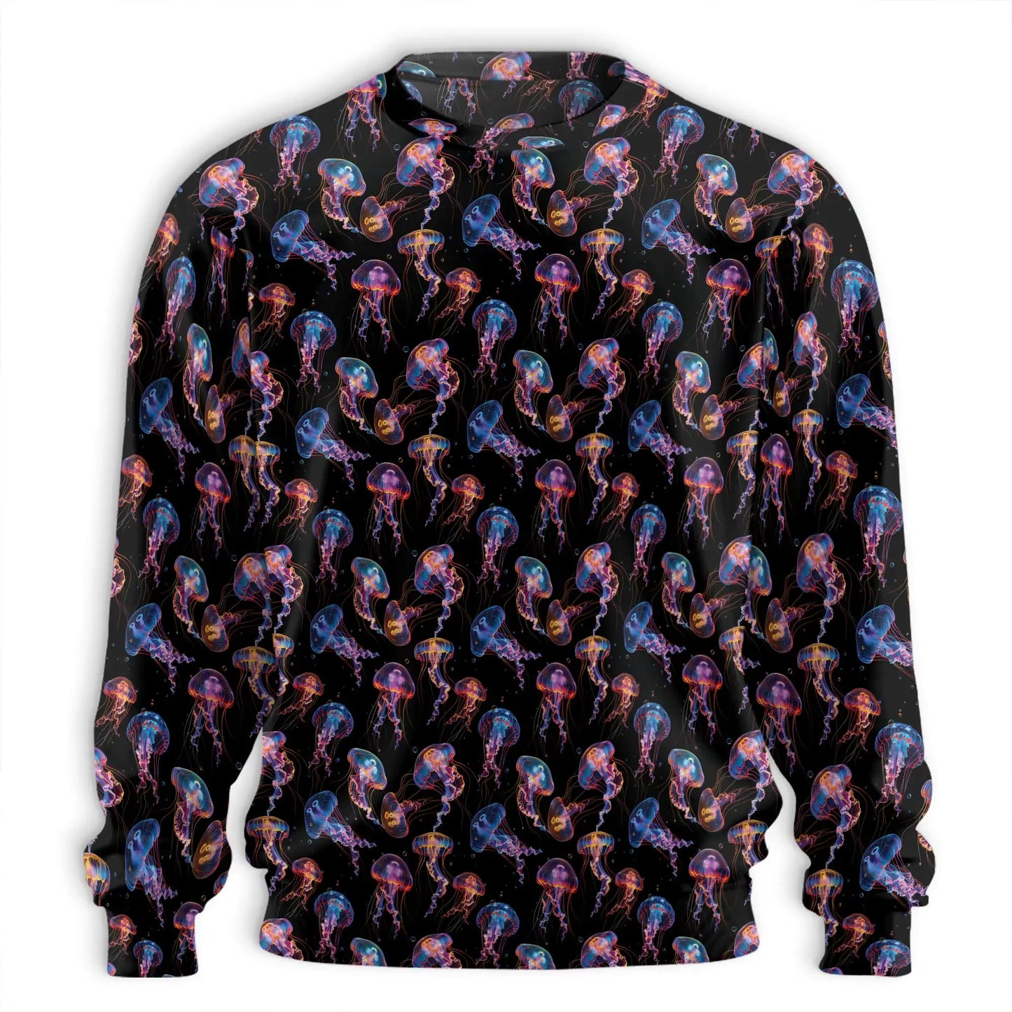 Neon Jellyfish Sweatshirt, 3D All Over Print Glowing Ocean Crewneck Pullover for Men Women, Jellyfish Lover Gift - Netecom