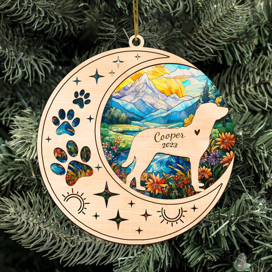 Netecom Chesapeake Bay Retriever Dog Memorial Suncatcher, Personalized Dog Christmas Ornament, Bereavement Gifts for Loss of Pet, Dog Death Sympathy Gift Pet Loss Sun Catchers, Dog Grief Gift