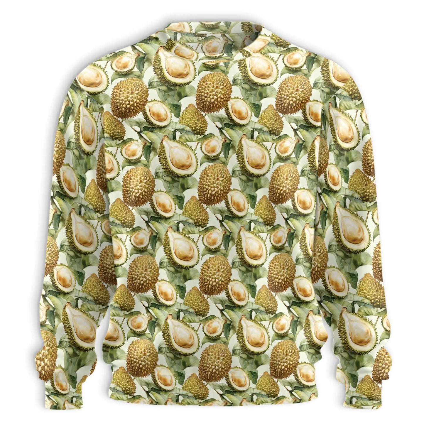 Durian Pattern Sweatshirt, 3D All Over Print Tropical Fruit Crewneck Pullover for Men Women, Durian Lover Gift - Netecom