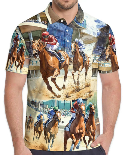 Horse Racing Polo Shirt Print | Netecom