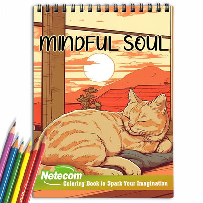 Mindful Soul Spiral Bound Coloring Book, Unleash Your Creativity with 30 Tranquil Coloring Pages for a Mindful Soul