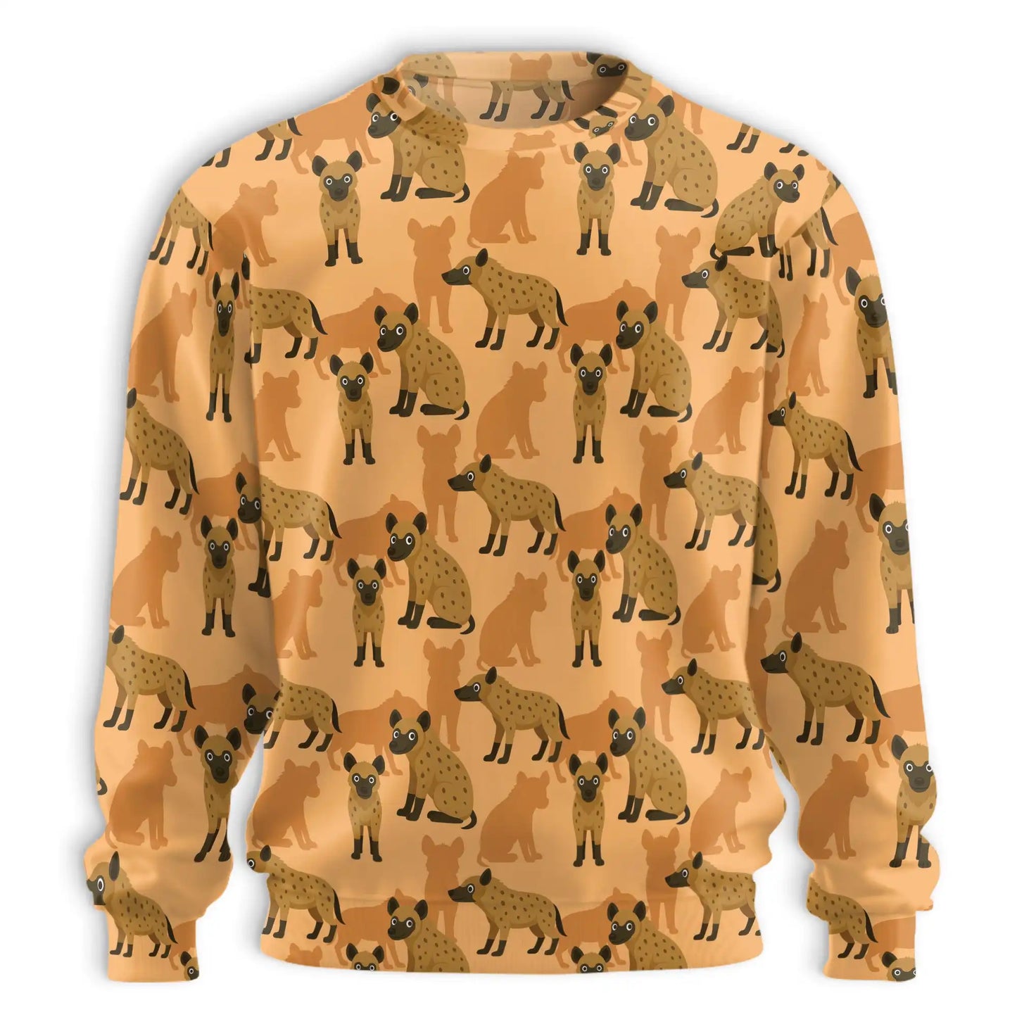 Hyena Pattern Sweatshirt, 3D All Over Print African Wildlife Crewneck Pullover for Men Women, Hyena Lover Gift - Netecom