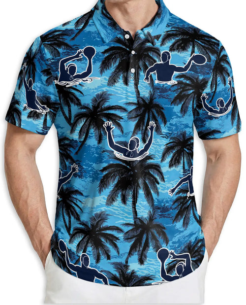 Pickleball Hawaiian Polo Shirt - Tropical Paddle Sport Style | Netecom