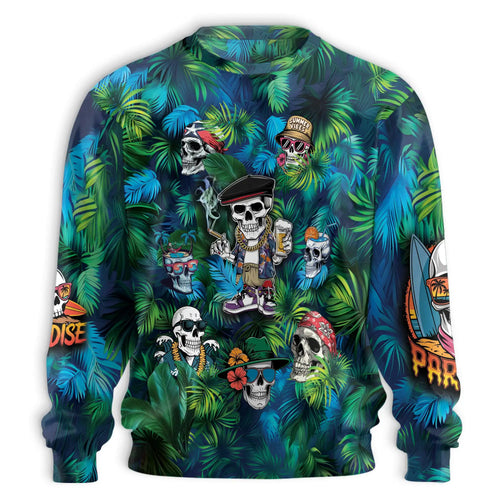 Skull Lifestyle Sweatshirt, 3D All Over Print Gothic Skull Crewneck Pullover for Men Women, Skull Lover Gift - Netecom