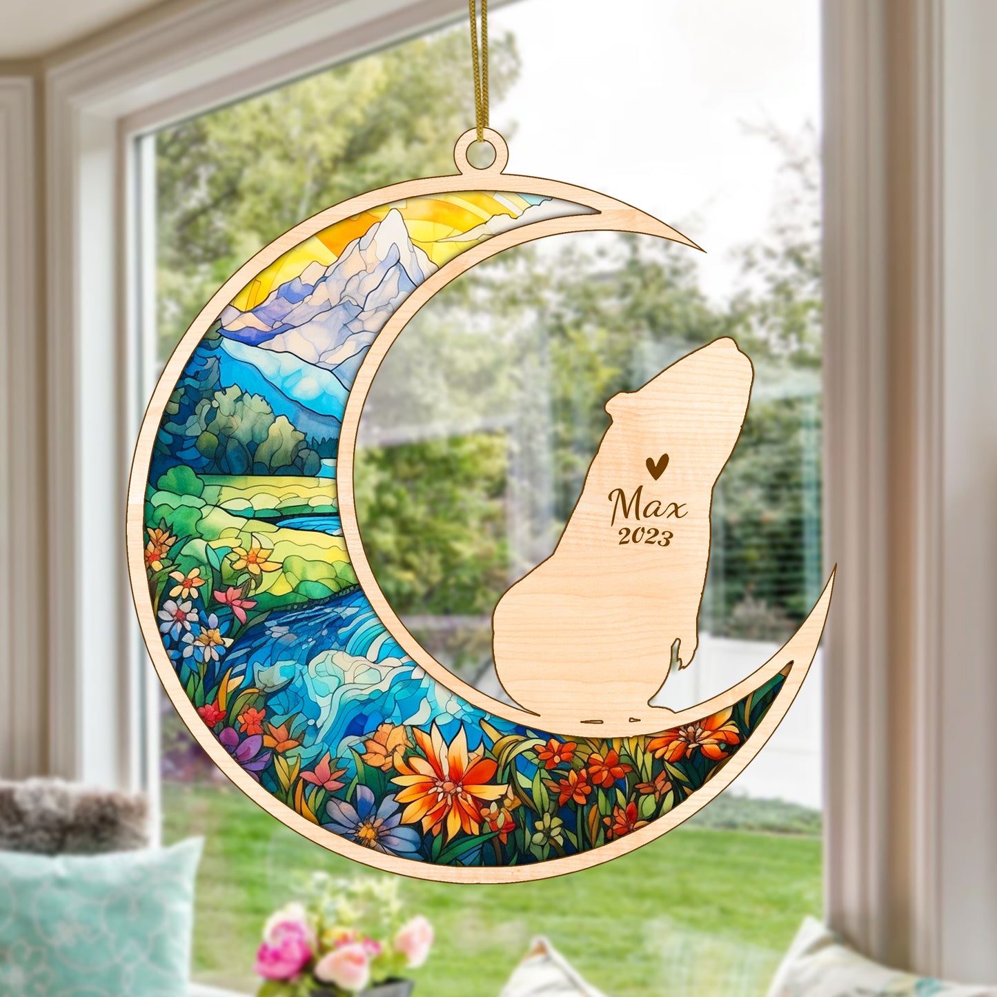 Netecom Guinea Pig Memorial Suncatcher, Personalized Guinea PigChristmas Ornament, Guinea Pig Death Sympathy Gift Pet Loss Sun Catchers, Guinea Pig Grief Gift, Bereavement Gifts for Loss of Guinea Pig