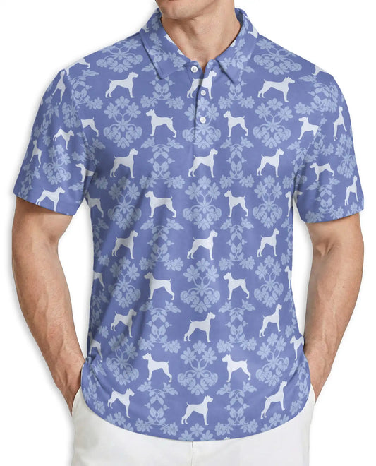 Dog Pattern Polo Shirt – Classic Blue Style | Netecom