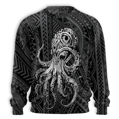 Octopus Graphic Beach Sweatshirt, 3D All Over Print Tropical Ocean Crewneck Pullover for Men Women, Octopus Lover Gift - Netecom