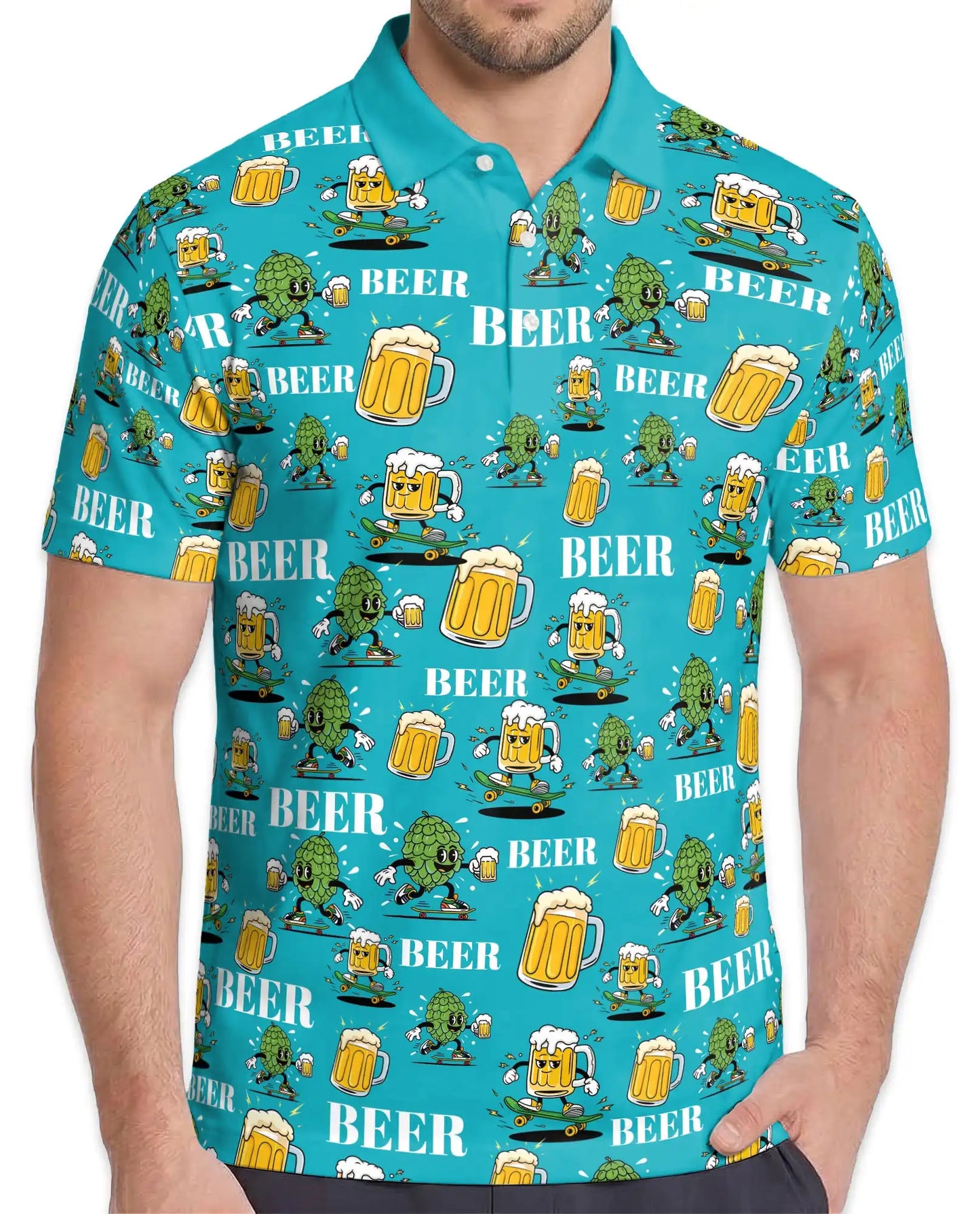 Funny Beer Polo Shirt - Craft Brew Party Tropical Style | Netecom