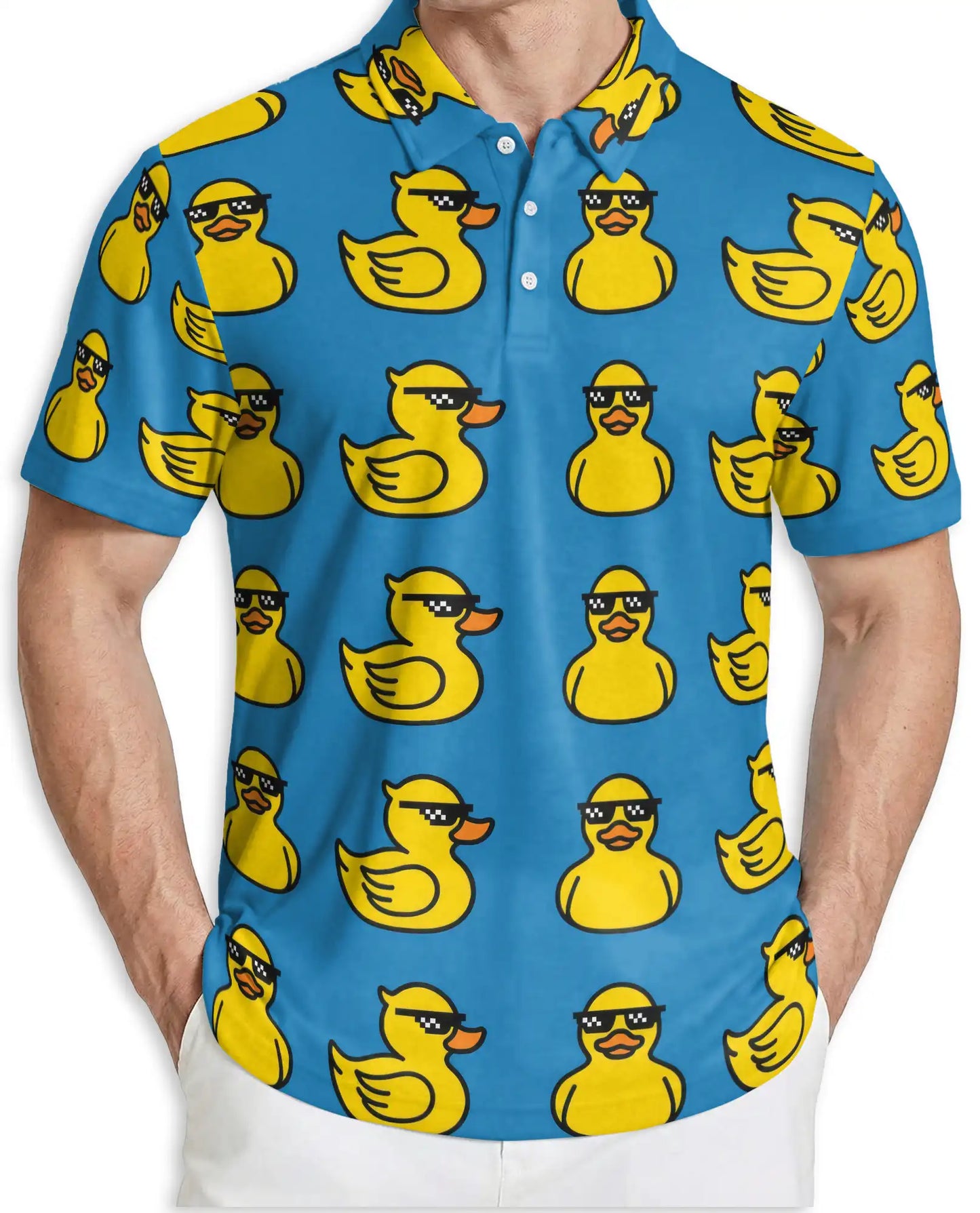 Cool Duck Polo Shirt – Funny Sunglasses Print | Netecom