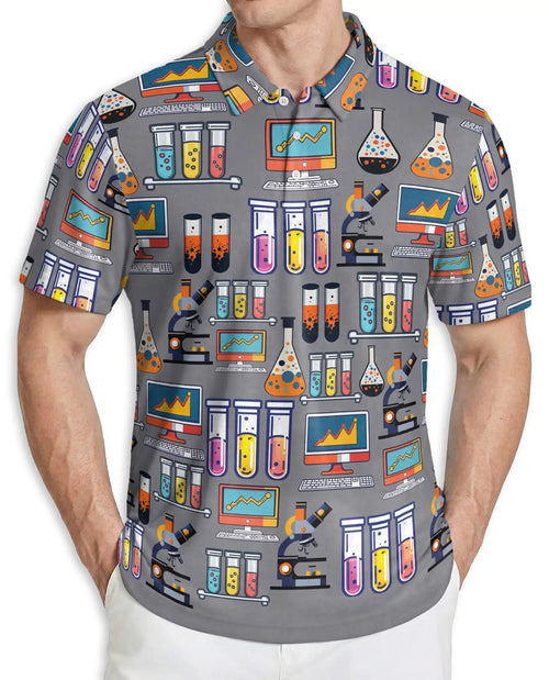 Science Lab Pattern Polo Shirt | Netecom