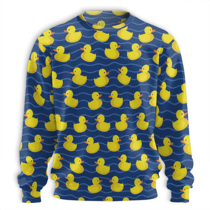 Duck Water Waves Sweatshirt, 3D All Over Print Lake Bird Crewneck Pullover for Men Women, Duck Lover Gift - Netecom