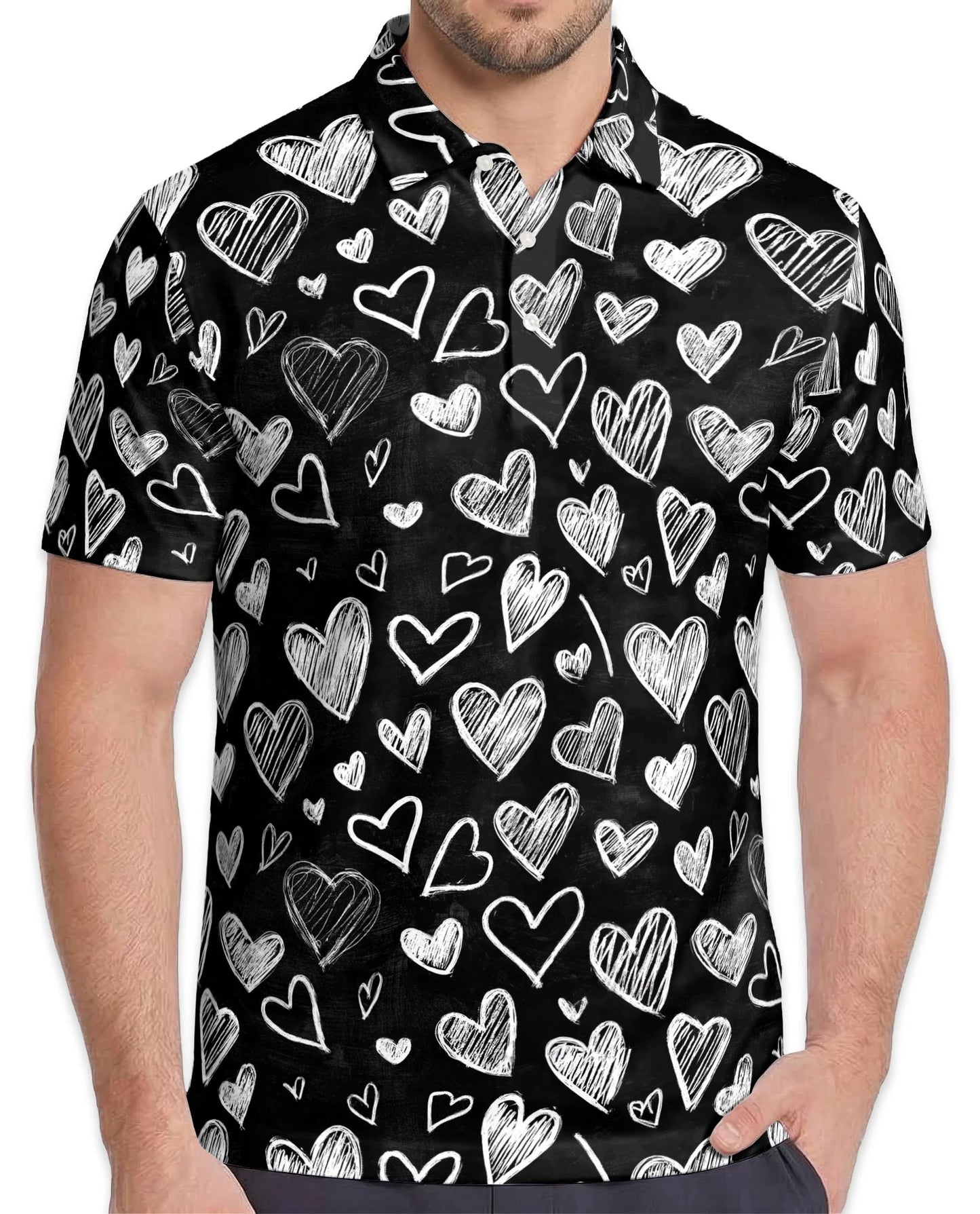 Love Heart Polo Shirt for Men – Romantic Valentine Style | Netecom