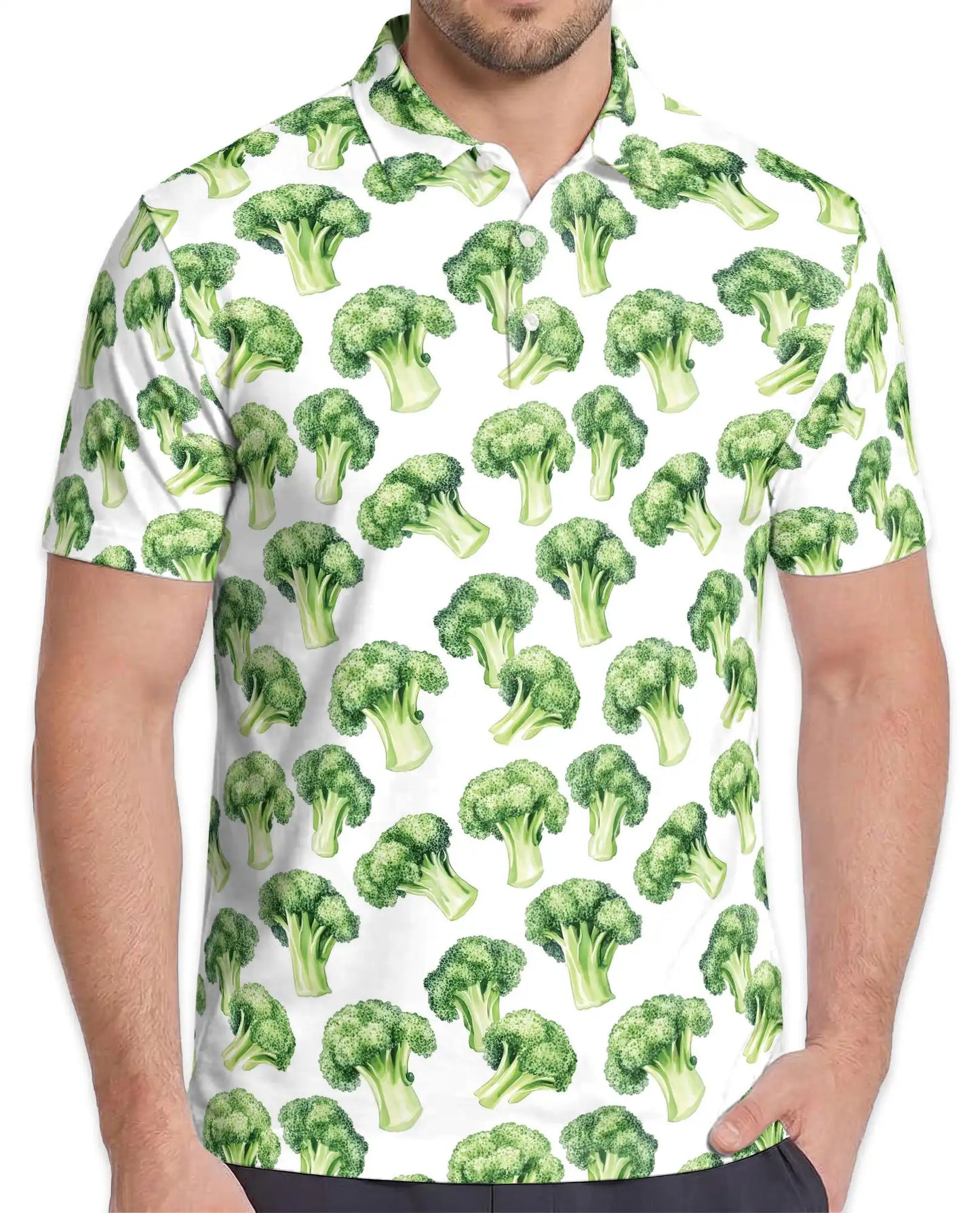 Broccoli Polo Shirt - Vegetable Lover Garden Harvest Botanical Design | Netecom