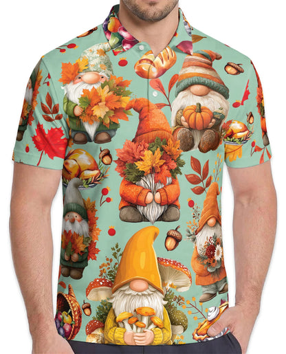 Thanksgiving Gnome Polo Shirt for Men – Fall Holiday Style | Netecom