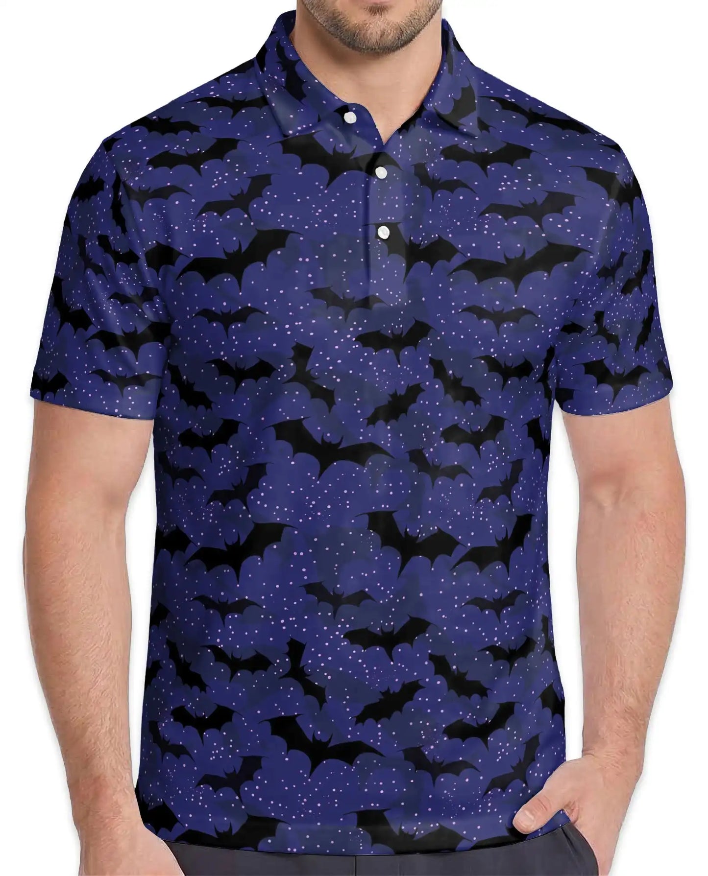 Spooky Bats Polo Shirt for Men – Halloween Night Style | Netecom