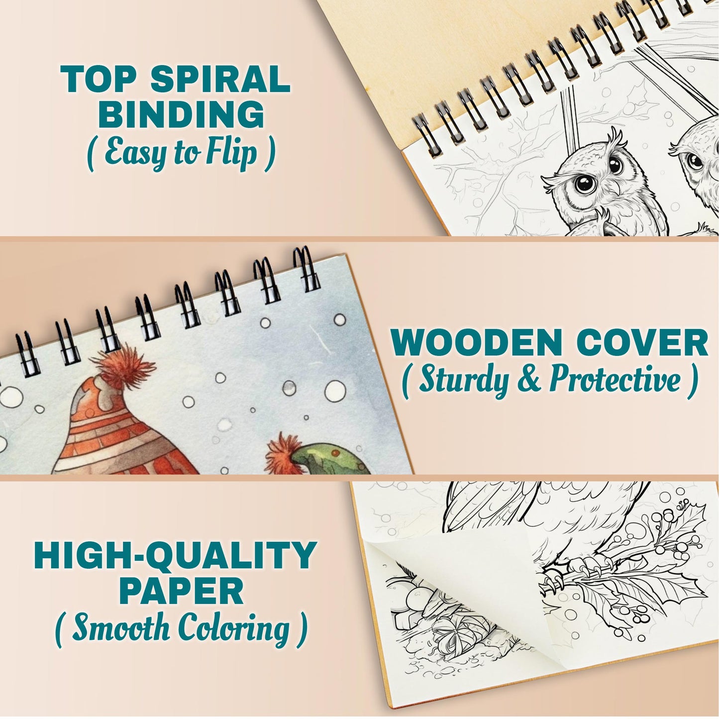 Netecom Christmas Owls Coloring Pages For Adults
