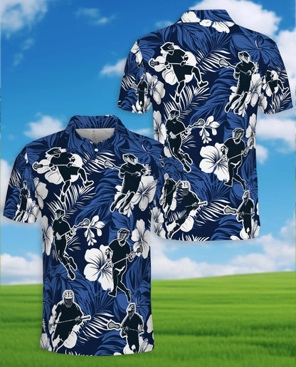 Blue Black Lacrosse Tropical Polo Shirt for Men – Sporty Island Style | Netecom