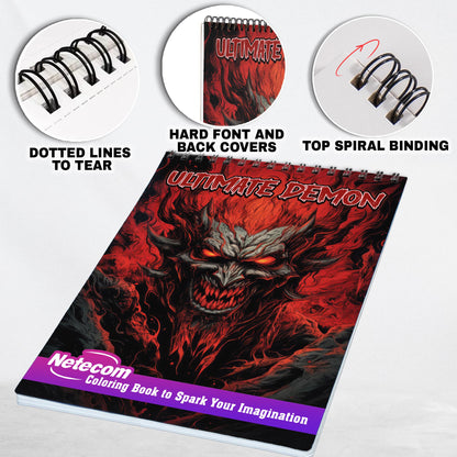 Ultimate Demon Spiral Bound Coloring Book, Embark on a Horrifying Coloring Journey with 30 Stunning Demon Coloring Pages for Artistic Explorers to Dive into the Sinister World of Demons and Unleash Their Creativity