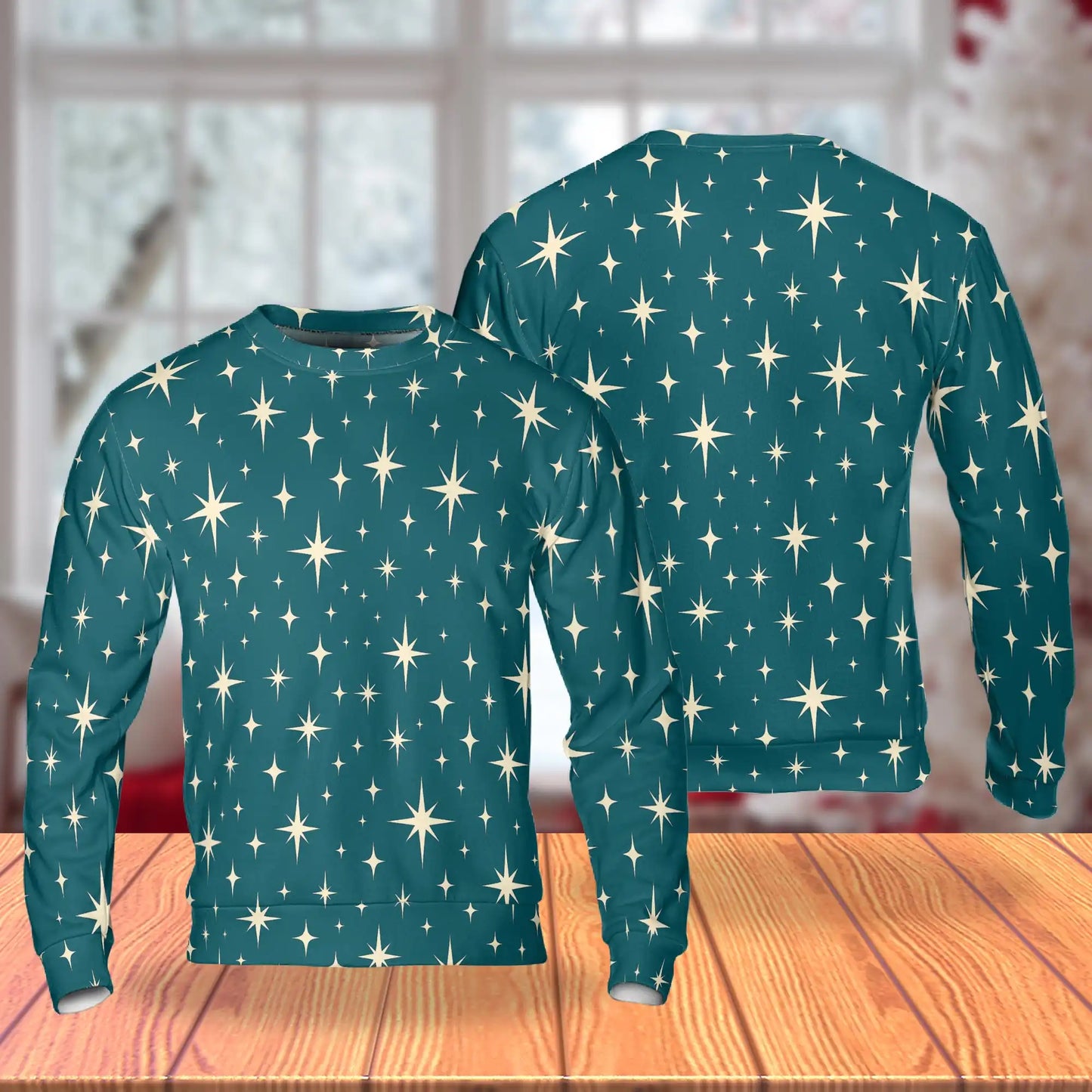 Star Pattern Sweatshirt, 3D All Over Print Celestial Star Crewneck Pullover for Men Women, Star Lover Gift - Netecom