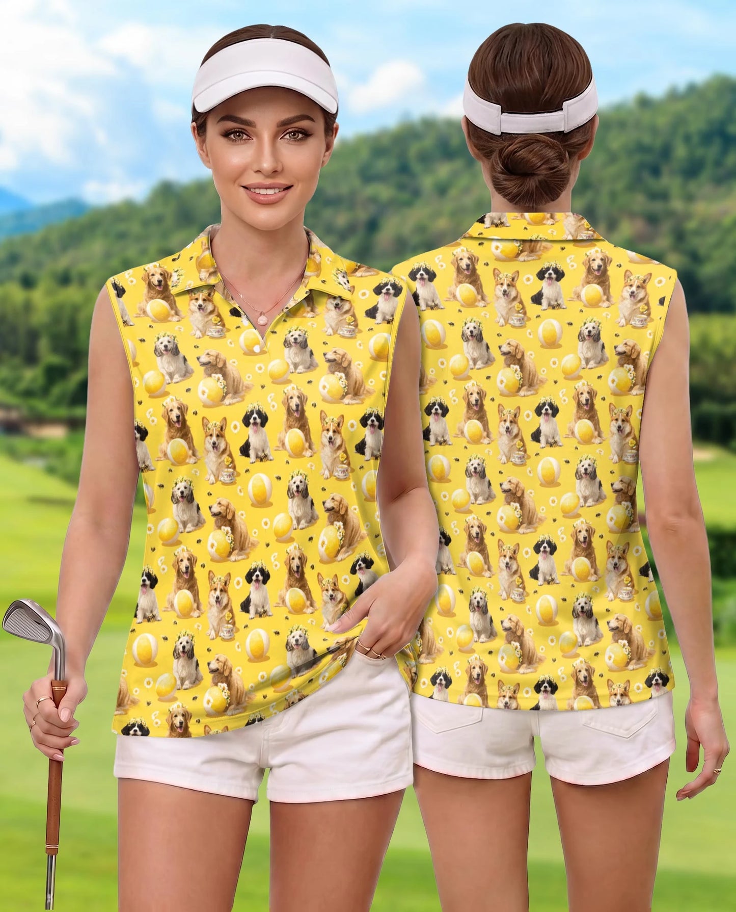 Summer Dog Sleeveless Polo Shirt for Women – Cute Pet Lover Style | Netecom
