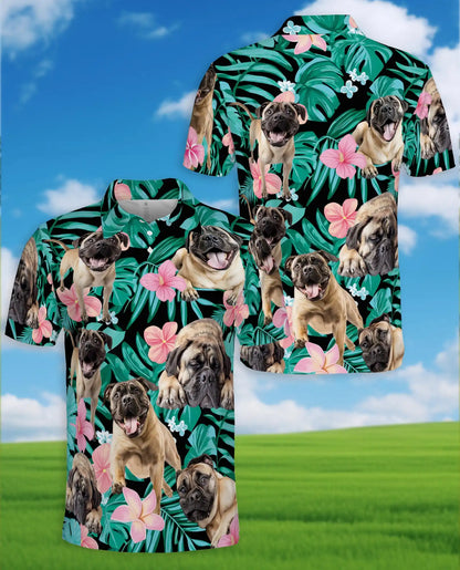 Pug Tropical Polo Shirt - Hawaiian Dog Lover Floral Design | Netecom