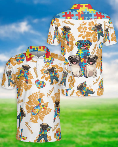 Autism Awareness Pug Polo Shirt – Puzzle Style | Netecom