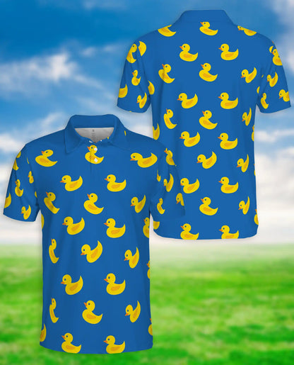 Funny Rubber Duck 3D Polo Shirt for Men – Cute Minimal Cartoon Style | Netecom
