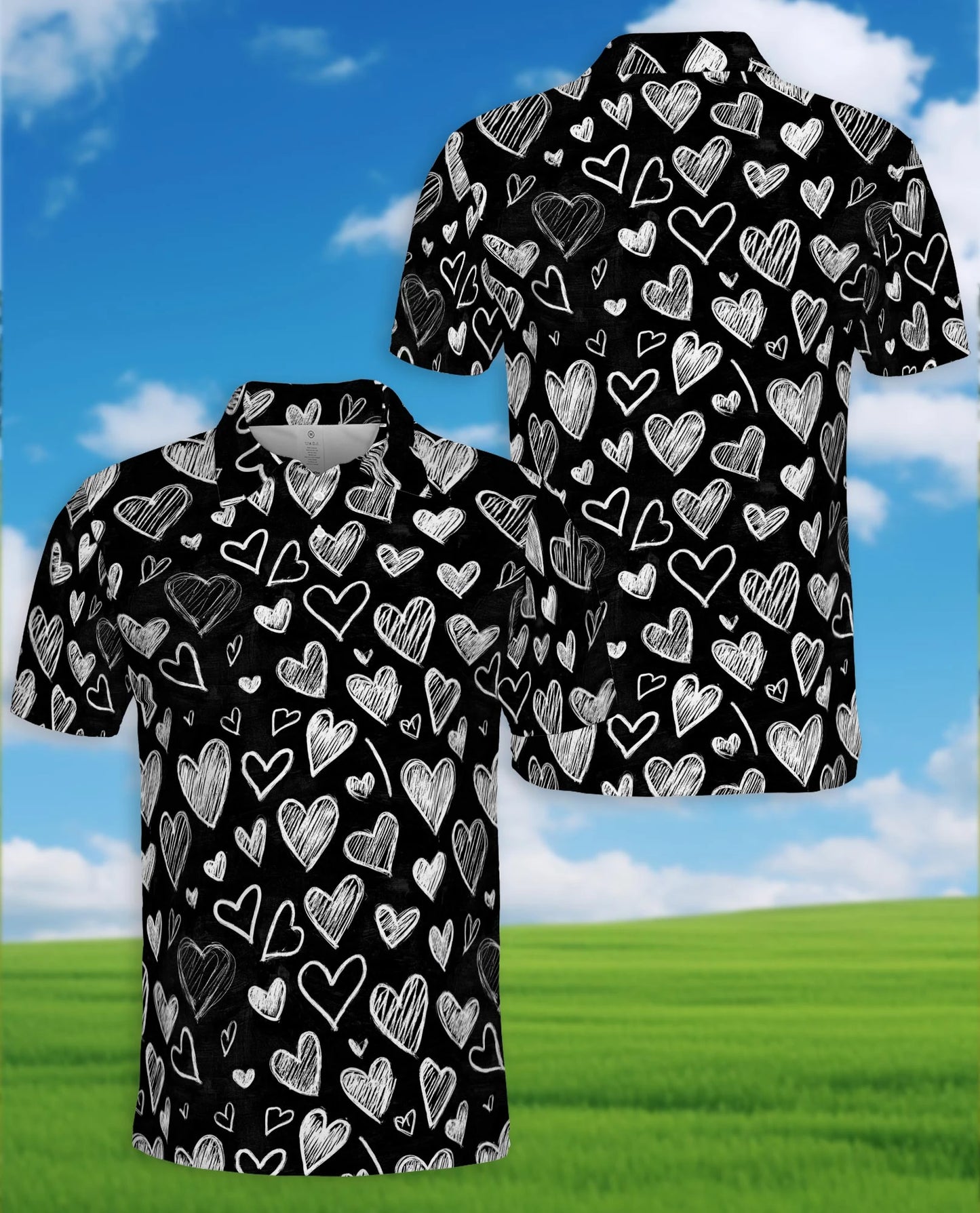 Love Heart Polo Shirt for Men – Romantic Valentine Style | Netecom