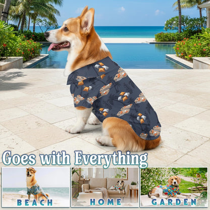 Netecom Matching Cornhole Hawaiian Shirt for Dog and Owner, Aloha Summer Shirt, Cornhole Tree Print Button Down Outfit for Pet and Human, Beach Vacation Casual Wear