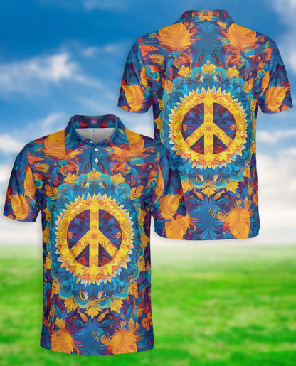 Peace Symbol Psychedelic Polo Shirt – Colorful Style | Netecom