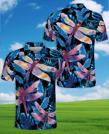 Dragonfly Blue Tropical Polo Shirt for Men – Island Nature Style | Netecom