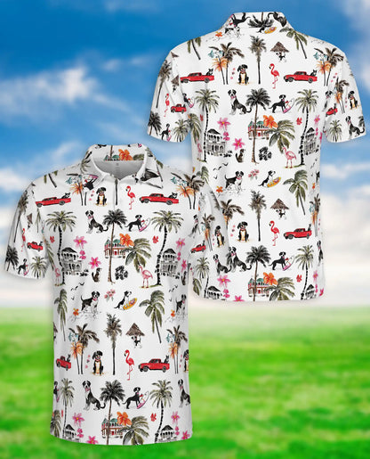 Dog Beach Hawaiian 3D Polo Shirt | Netecom