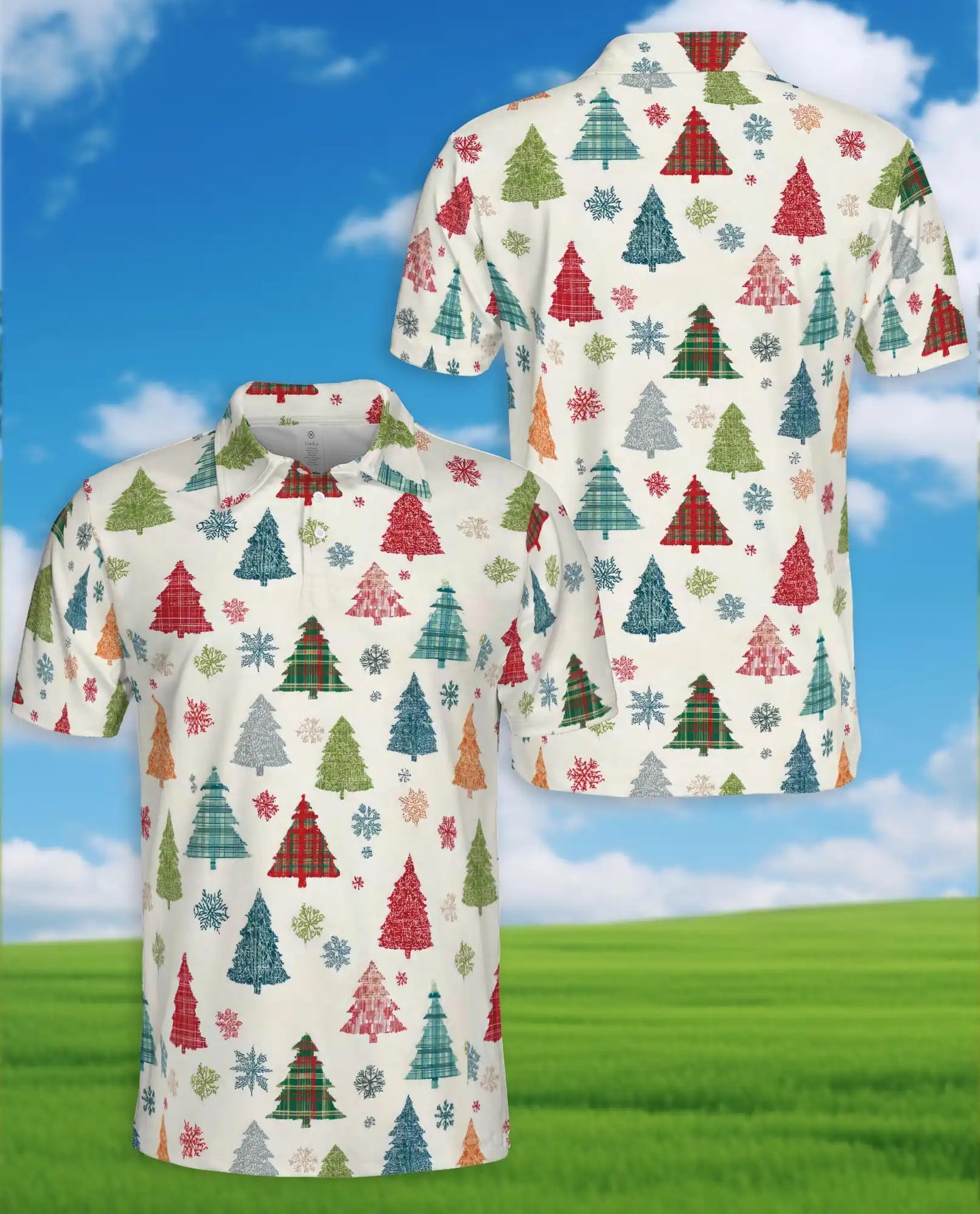 Plaid Christmas Tree Polo Shirt - Festive Holiday Style | Netecom