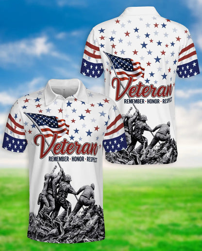 Veteran Remember Honor Respect Patriotic Military Tribute Polo Shirt | Netecom