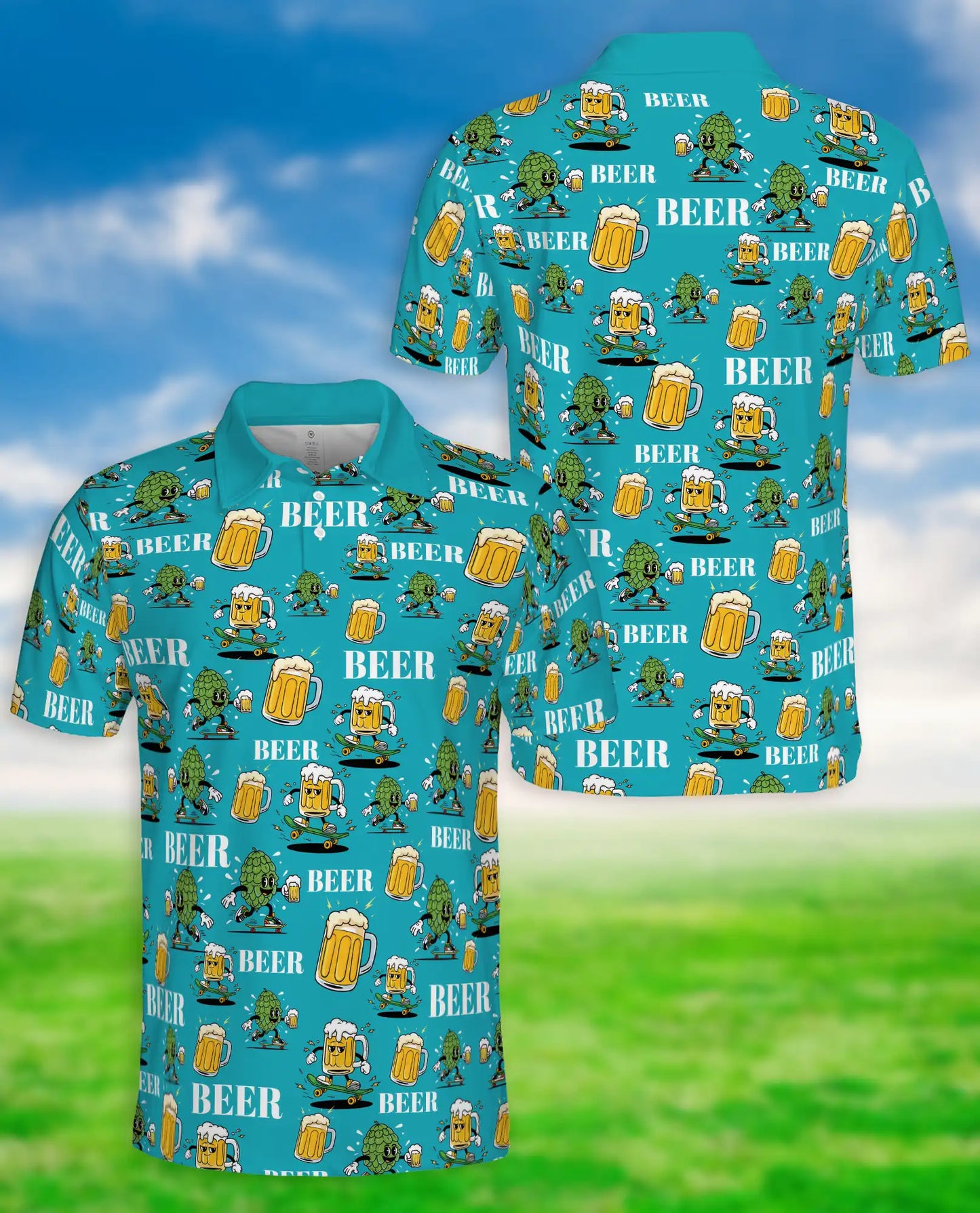 Beer Skate Polo Shirt – Funny Craft Beer Style | Netecom