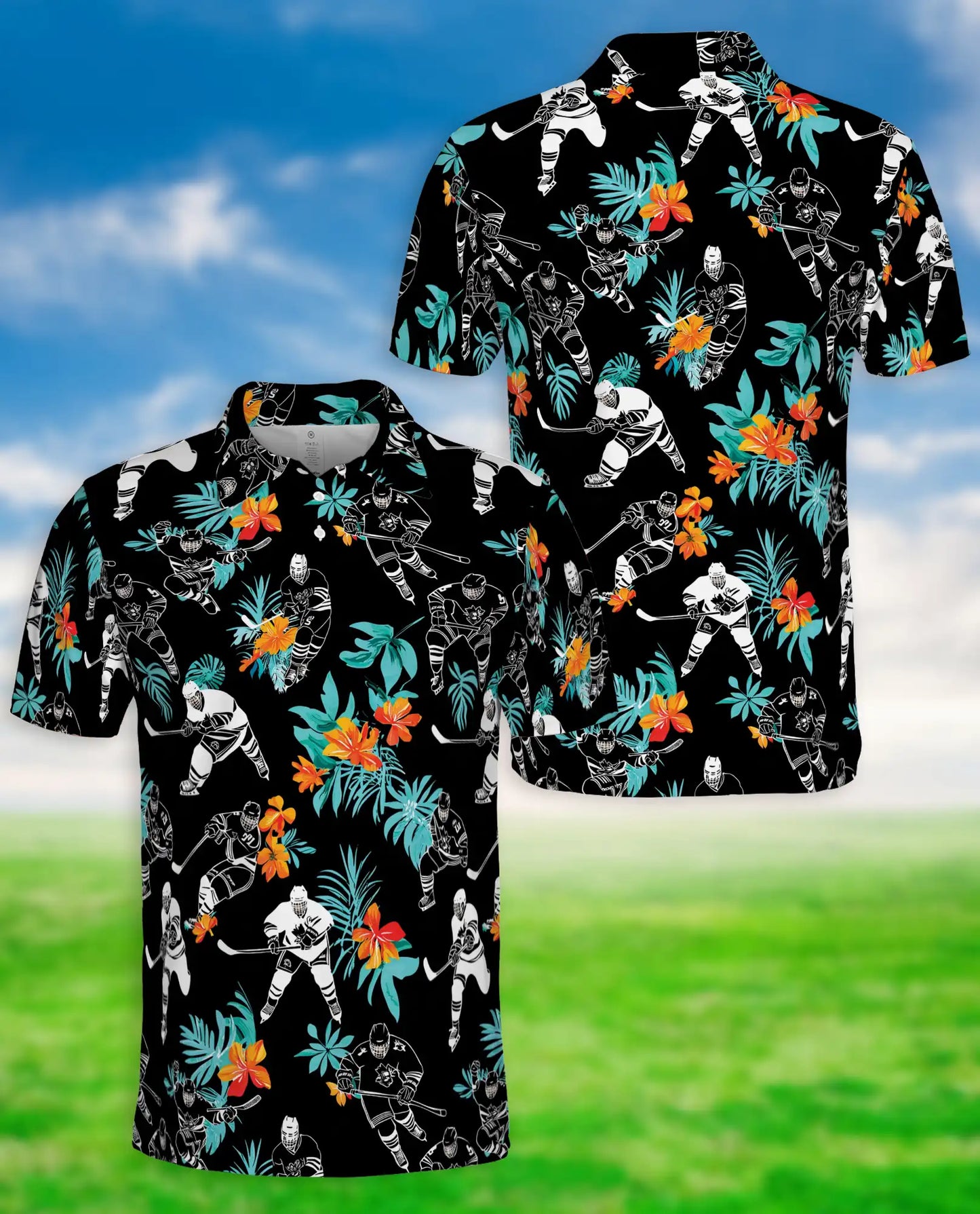 Hockey Hawaiian 3D Polo Shirt | Netecom