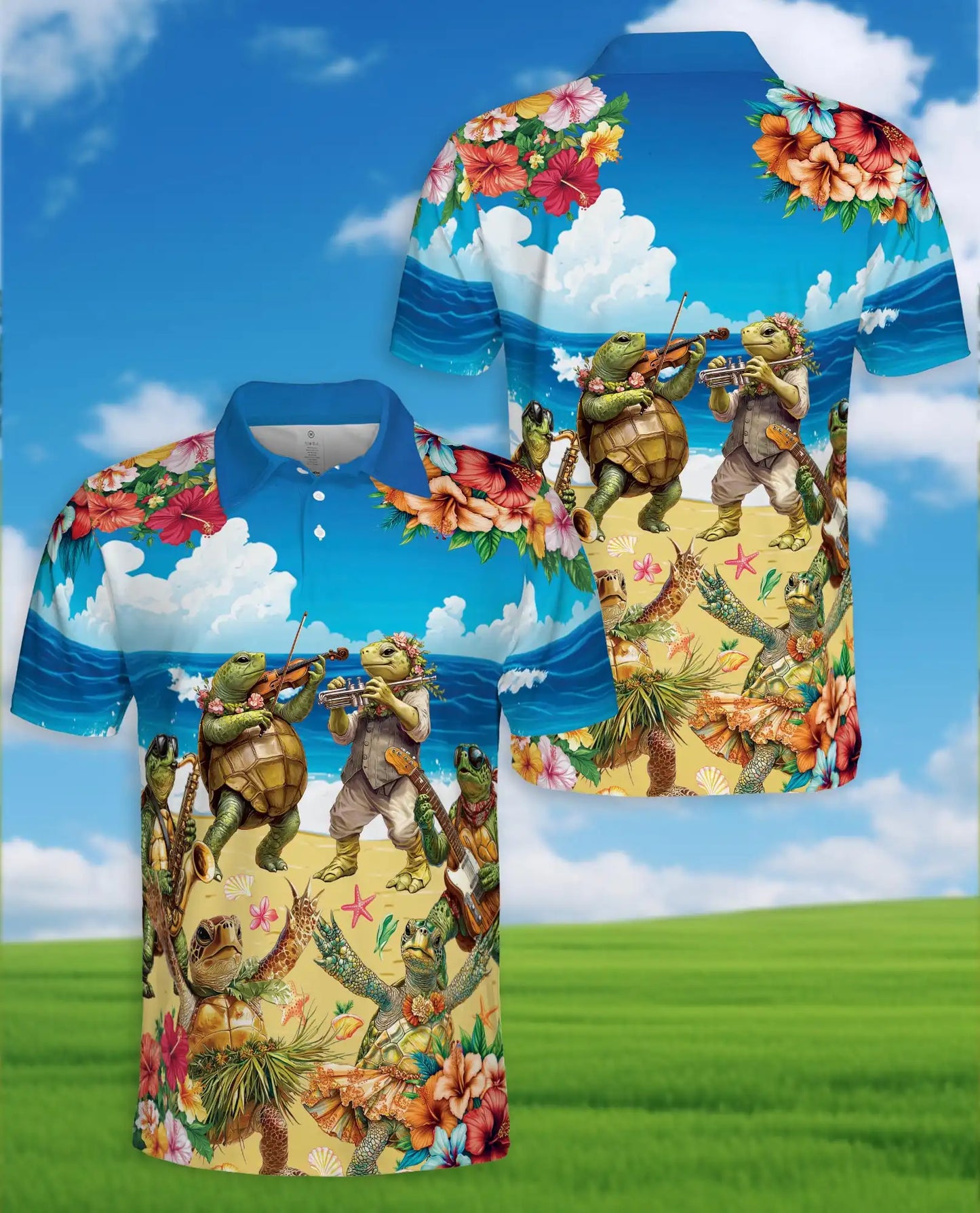Turtle Beach Band Polo Shirt – Tropical Music Style | Netecom