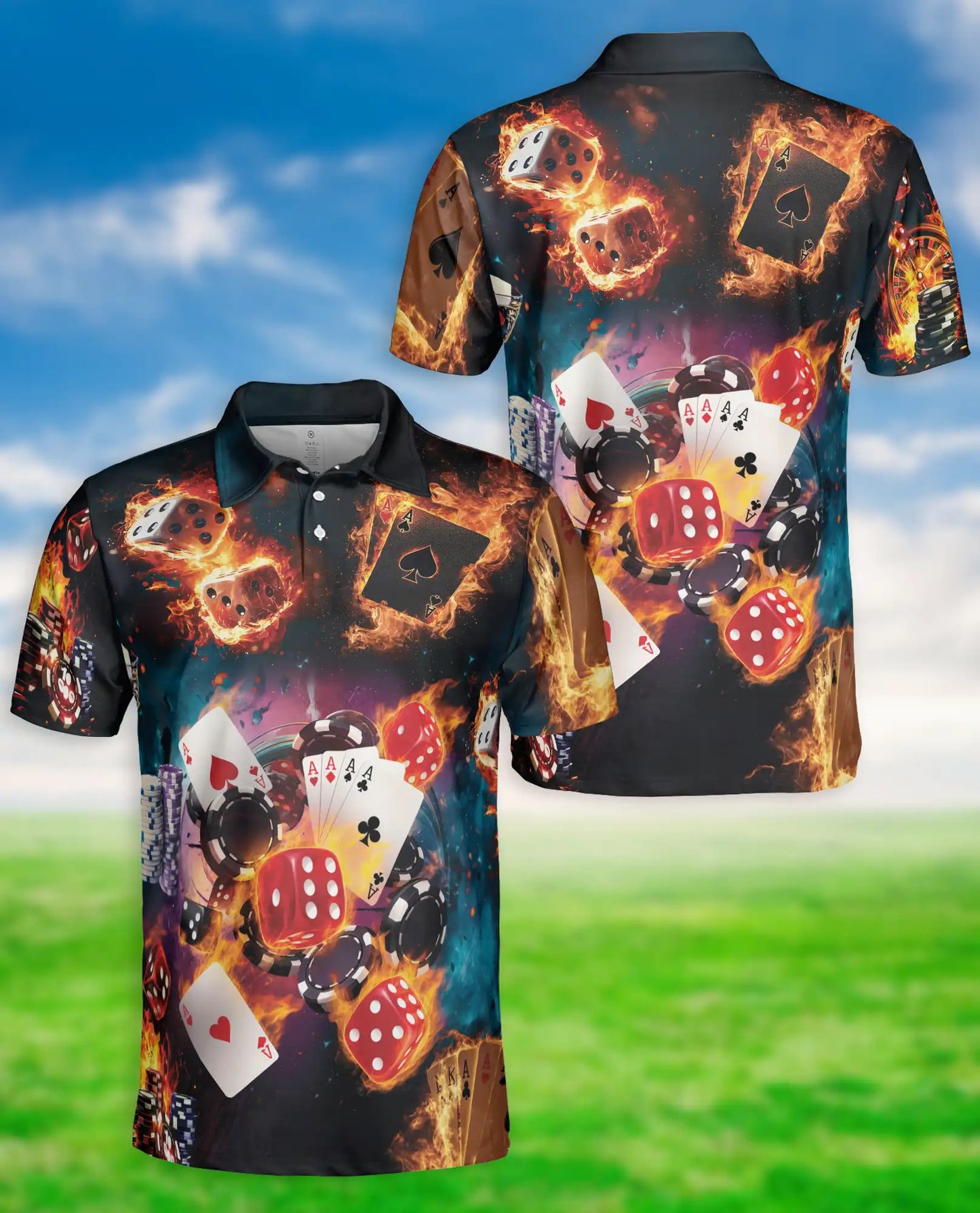 Casino Poker Polo Shirt – Dice & Cards Style | Netecom