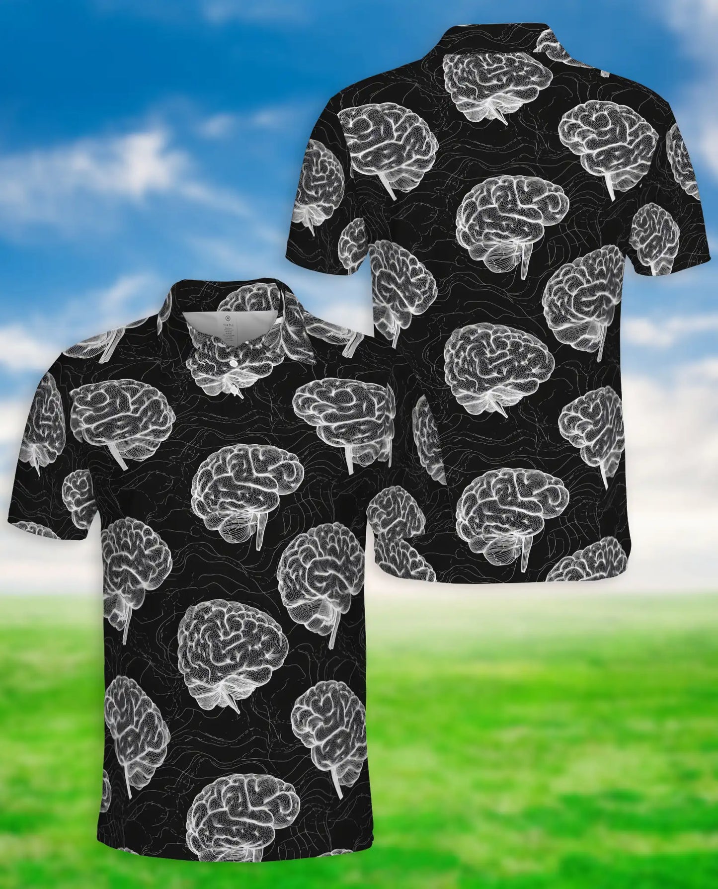 Brain Anatomy Polo Shirt – Neuroscience Print | Netecom