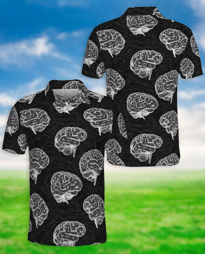 Brain Anatomy Polo Shirt – Neuroscience Print | Netecom
