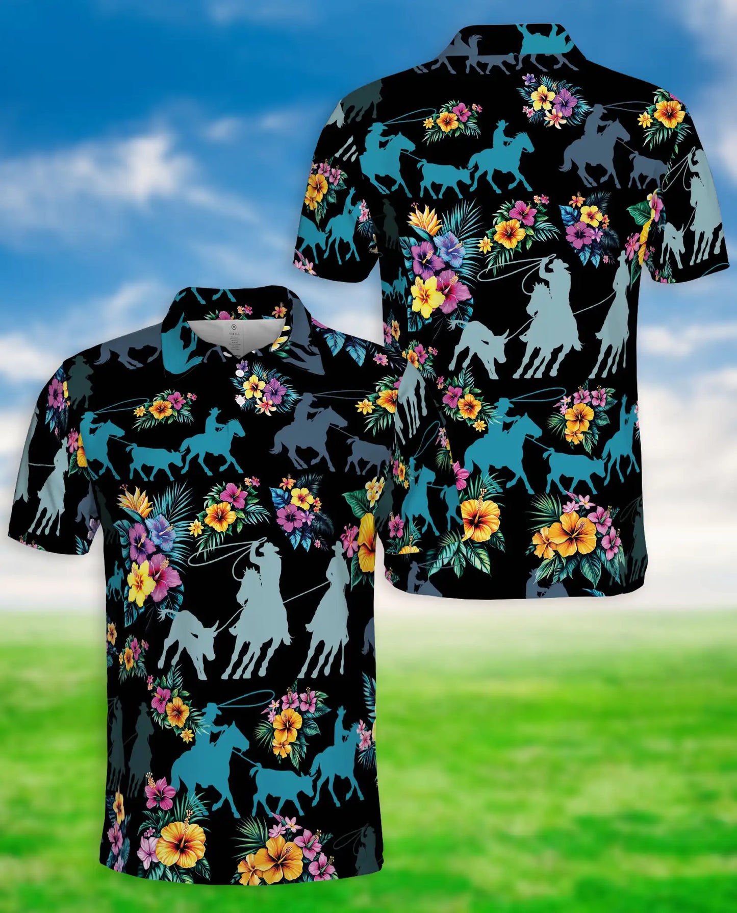 Cowgirl Rodeo Polo Shirt – Tropical Floral Print | Netecom