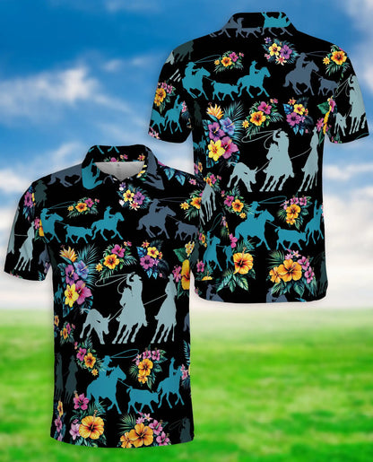 Cowgirl Rodeo Polo Shirt – Tropical Floral Print | Netecom
