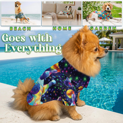 Unique Beach Bowling Hawaii Dog and Owner Matching Button Shirts