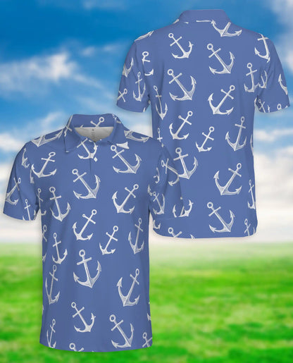 Nautical Anchor Polo Shirt – Coastal Ocean Print | Netecom