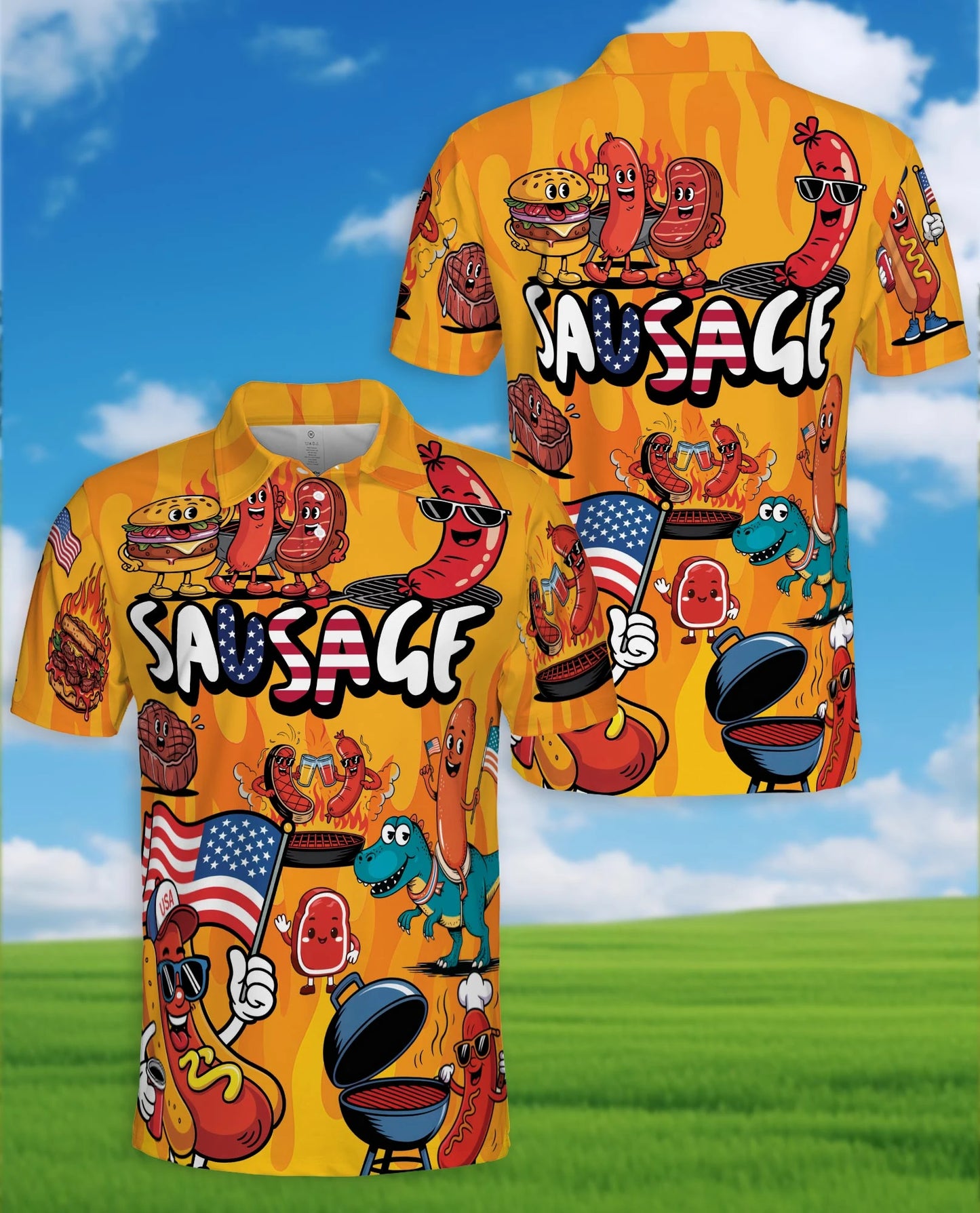 Funny Sausage Polo Shirt for Men – Cute Food Lover Style | Netecom