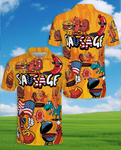 Funny Sausage Polo Shirt for Men – Cute Food Lover Style | Netecom