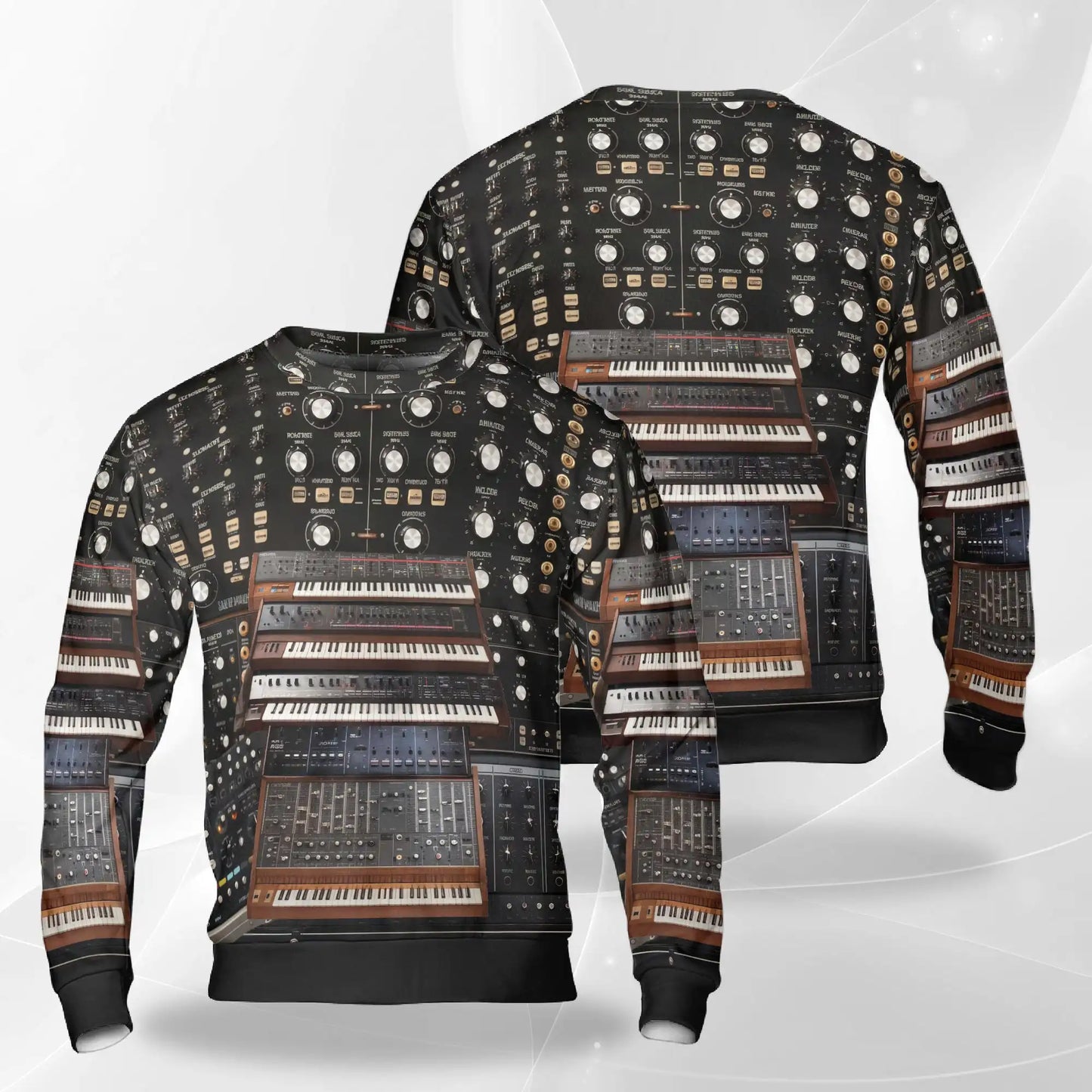 Synthesizer Sweatshirt, 3D All Over Print Electronic Keyboard Music Crewneck Pullover for Men Women, Synthesizer Player Gift - Netecom